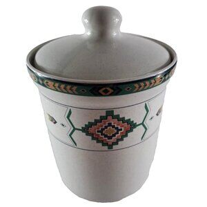 Studio Nova Canister Jar Adirondack Southwest Western Aztec Blue Beige 7"